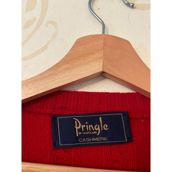 Men's Medium Pringle of Scotland Pure 100% Cashmere Red 112cm Sweater - Picture 4 of 4